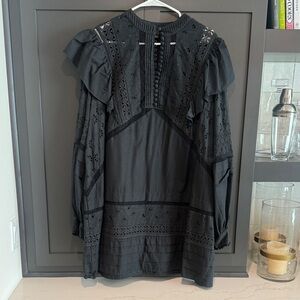 All Saints Black Textured Dress